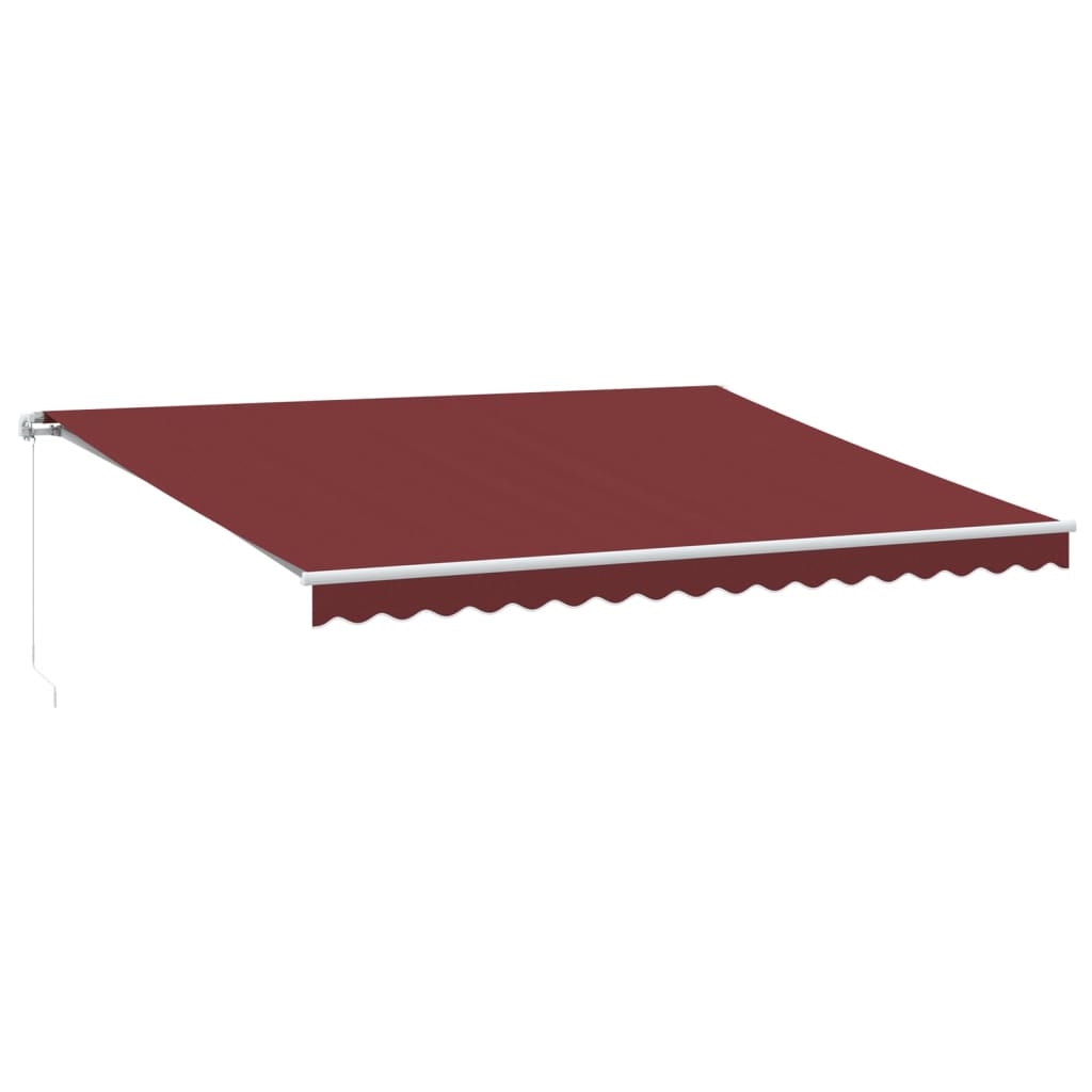VidaXL Markise manuell ausziehbar mit LED 450x350 cm burgunderrot