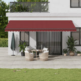 VidaXL Markise manuell ausziehbar mit LEDs 600x350 cm burgunderrot