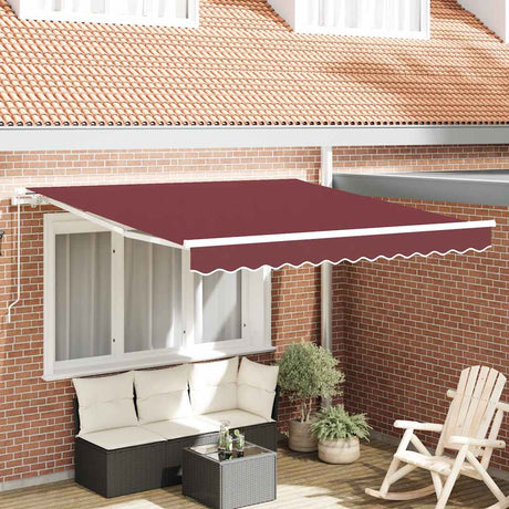 VidaXL Manuell ausziehbare Markise 300x250 cm Burgunderrot
