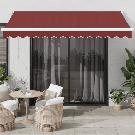 Vidaxl luifel handmatig uittrekbaar 350x250 cm bordeauxrood