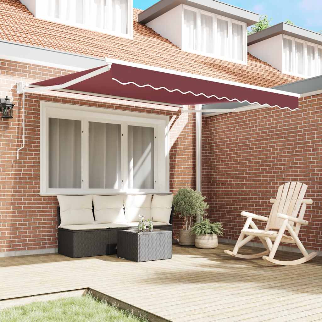 Vidaxl luifel automatisch uittrekbaar 300x250 cm bordeauxrood