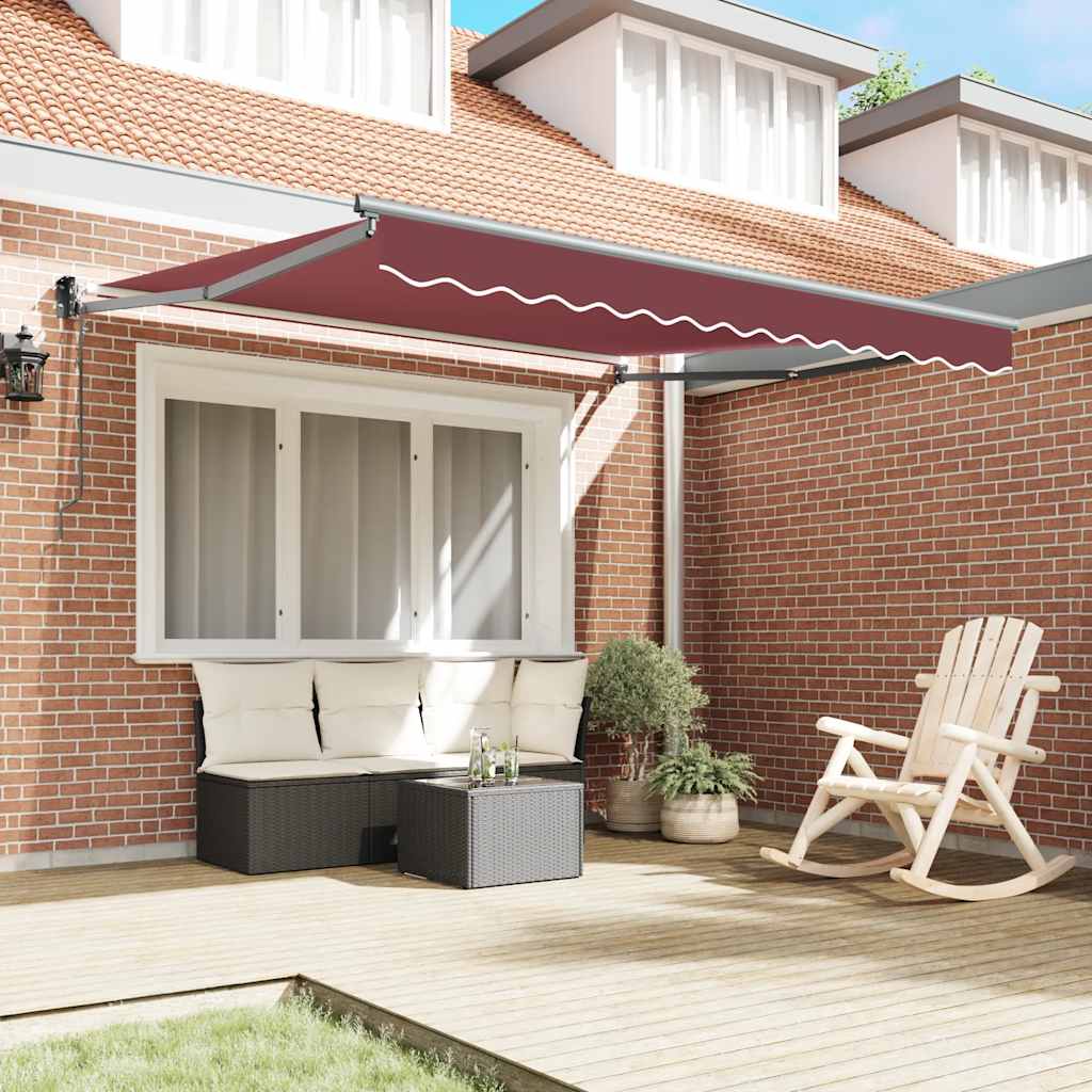 Vidaxl luifel automatisch uittrekbaar 300x250 cm bordeauxrood