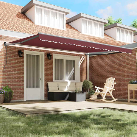 Vidaxl luifel automatisch uittrekbaar 450x300 cm bordeauxrood