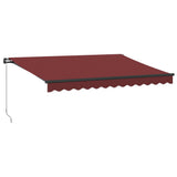 VidaXL Markise manuell ausziehbar mit LEDs 350x250 cm burgunderrot