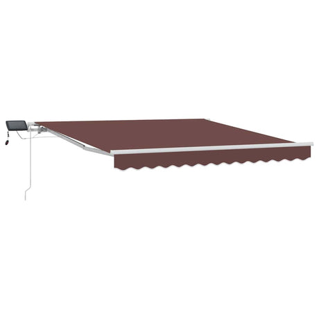 Vidaxl luifel handmatig uittrekbaar met led's 300x250 cm bruin
