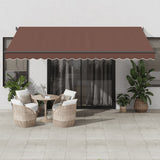 VidaXL Markise manuell ausziehbar mit LEDs 450x350 cm braun