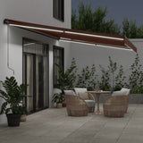 VidaXL Markise manuell ausziehbar mit LEDs 500x350 cm braun