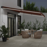 VidaXL Markise manuell ausziehbar mit LEDs 600x350 cm braun