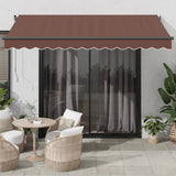 VidaXL Markise manuell ausziehbar mit LED 350x250 cm braun