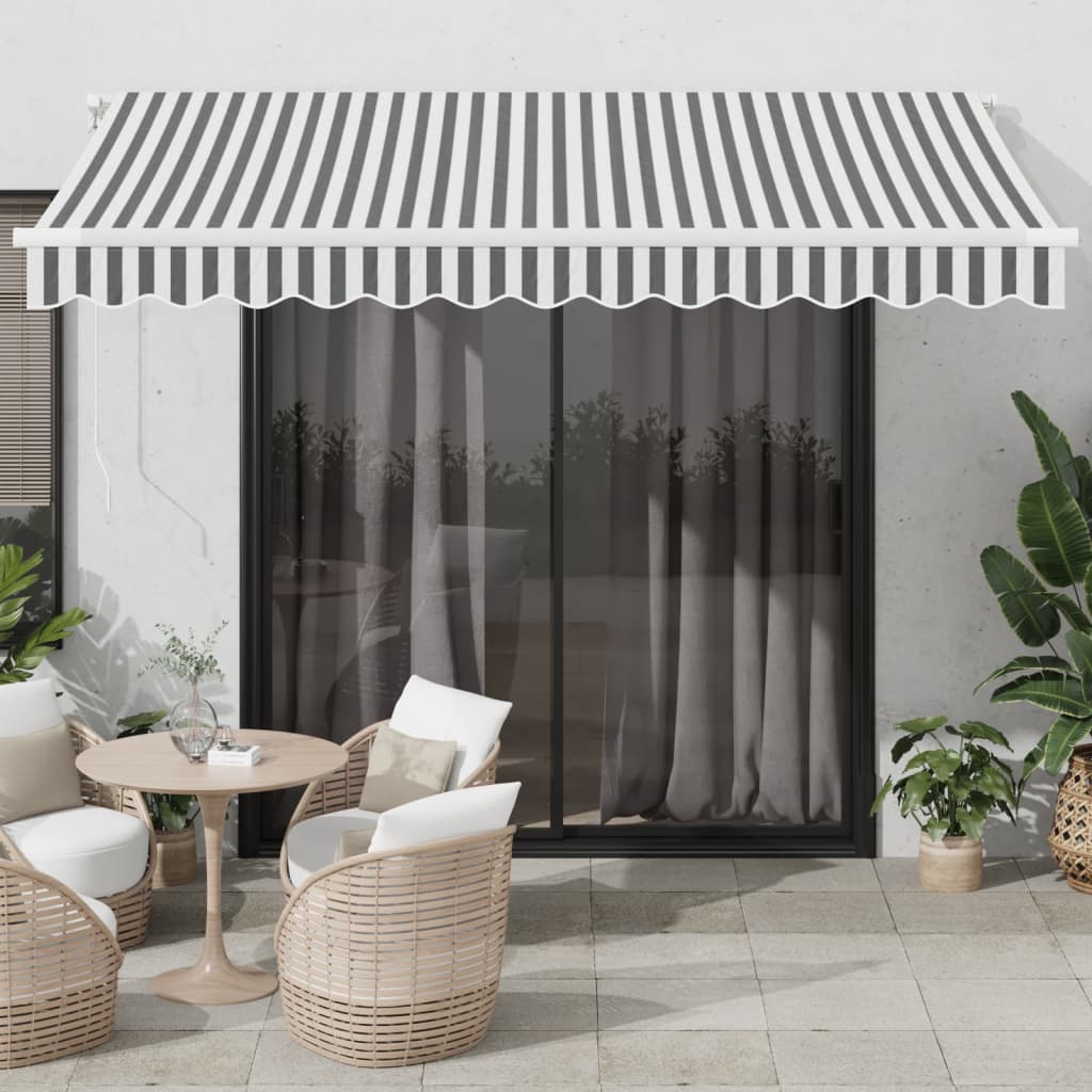 VidaXL Markise automatisch ausziehbar LED 350x250 cm Anthrazit und Weiß