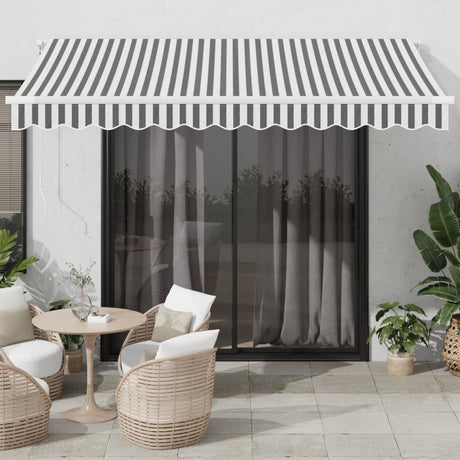 VidaXL Markise automatisch ausziehbar LED 350x250 cm Anthrazit und Weiß