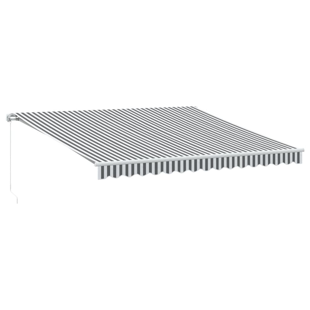 VidaXL Markise manuell ausziehbar und LED 400x300 cm Anthrazit und Weiß