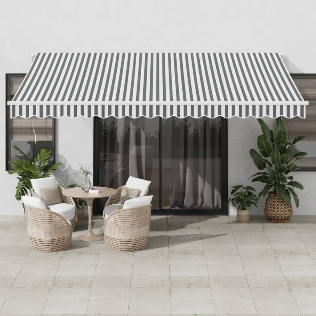 VidaXL Markise automatisch ausziehbar LED 450x300 cm Anthrazit und Weiß