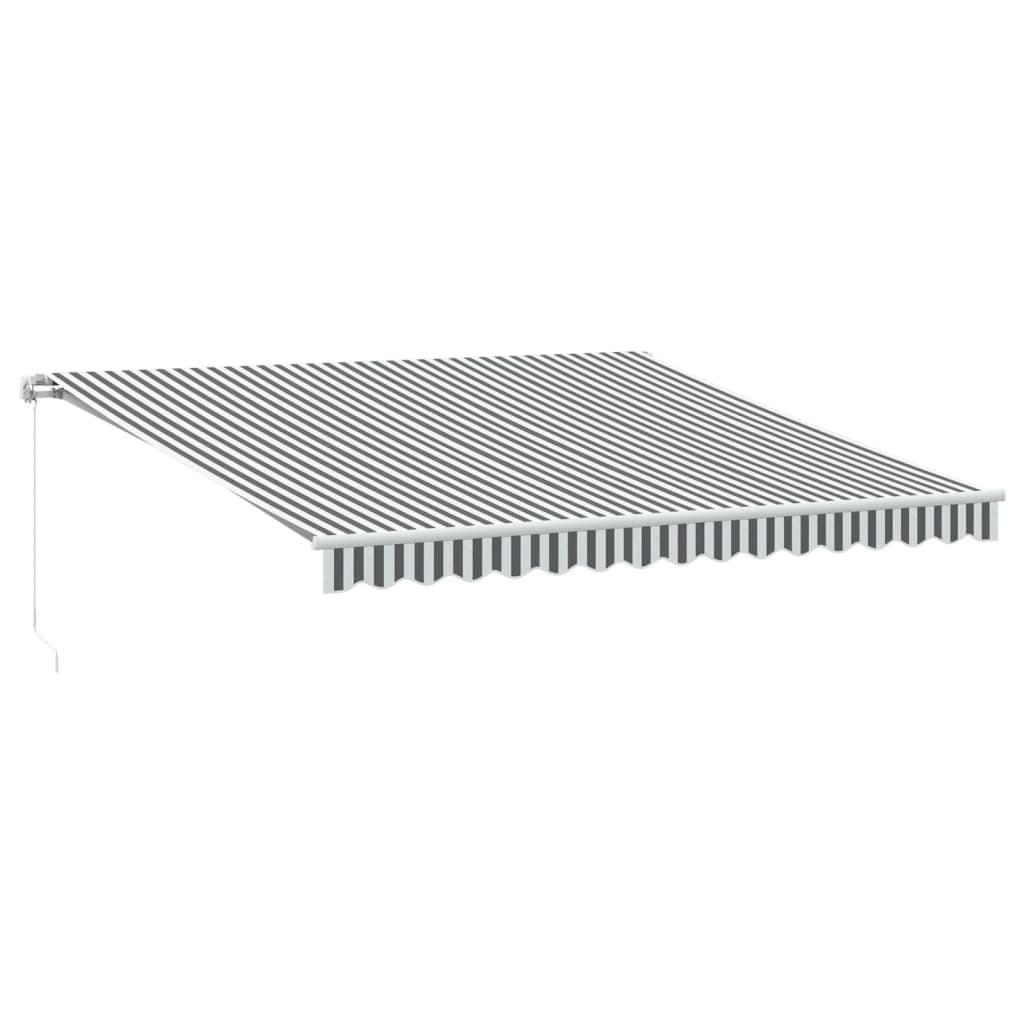 VidaXL Markise manuell ausziehbar und LED 400x350 cm Anthrazit und Weiß