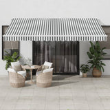 VidaXL Markise manuell ausziehbar und LED 450x350 cm Anthrazit und Weiß