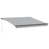 VidaXL Markise manuell ausziehbar 400x350 cm Anthrazit und Weiß