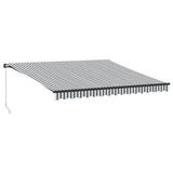 VidaXL Markise manuell ausziehbar und LED 400x350 cm Anthrazit und Weiß