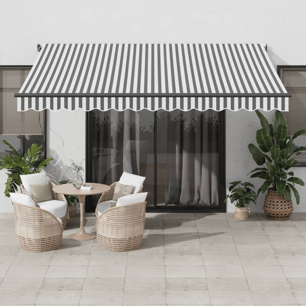VidaXL Markise automatisch ausziehbar LED 400x350 cm Anthrazit und Weiß