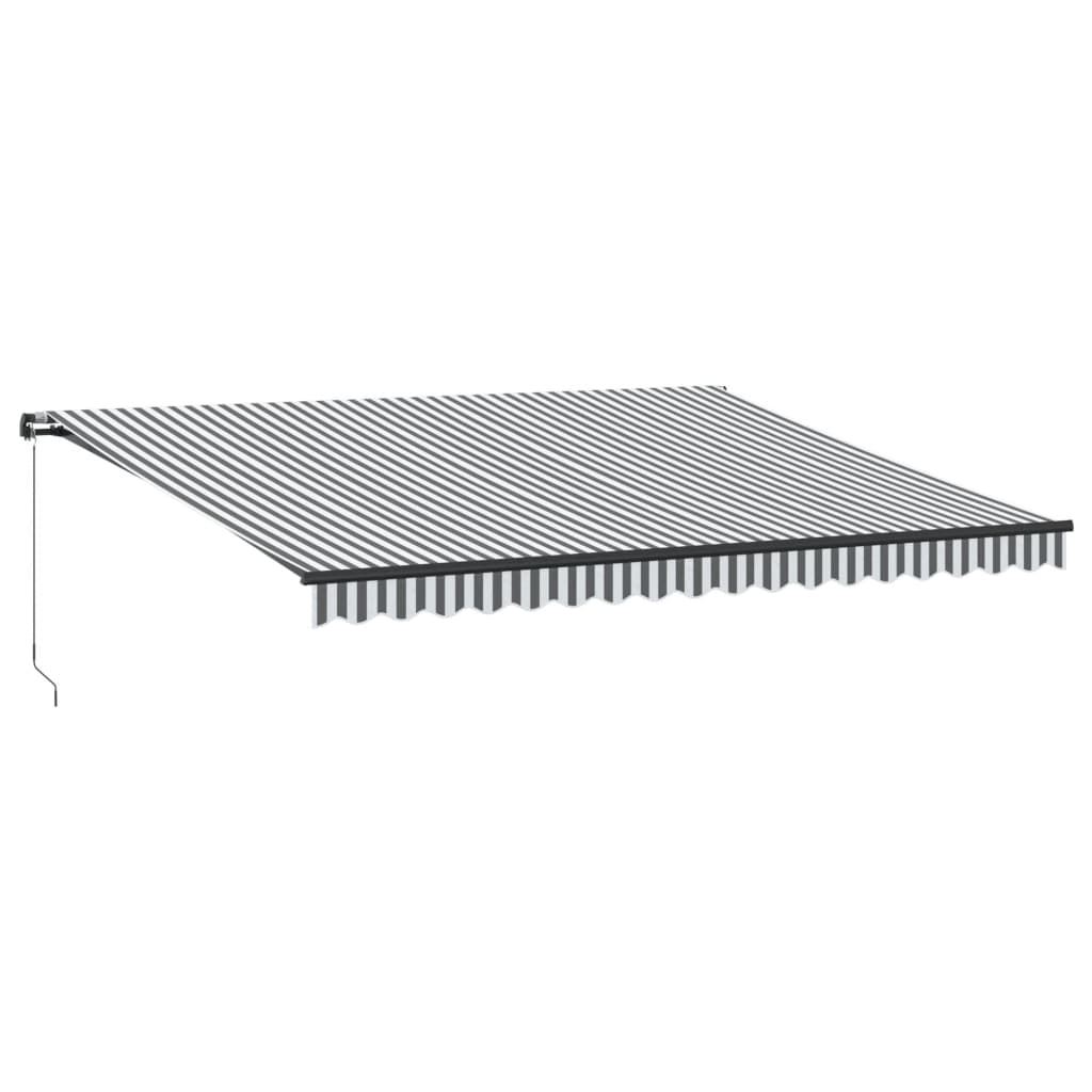 VidaXL Markise manuell ausziehbar 450x350 cm Anthrazit und Weiß