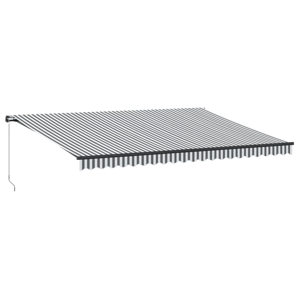 VidaXL Markise manuell ausziehbar 500x350 cm Anthrazit und Weiß