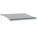 VidaXL Markise manuell ausziehbar und LED 500x350 cm Anthrazit und Weiß