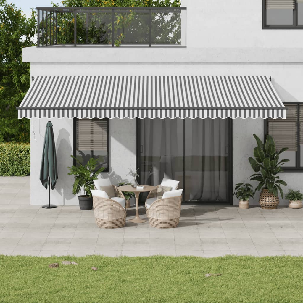 VidaXL Markise manuell ausziehbar 600x350 cm Anthrazit und Weiß