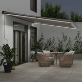 VidaXL Markise manuell ausziehbar und LED 600x350 cm Anthrazit und Weiß