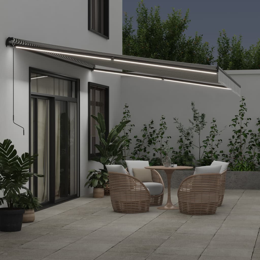 VidaXL Markise automatisch ausziehbar 600x350 cm Anthrazit und Weiß
