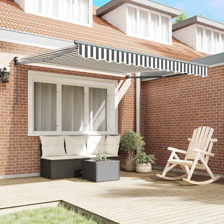 Vidaxl luifel uittrekbaar 3x2,5 m stof en aluminium antraciet en wit