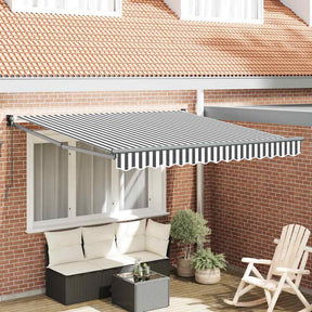 Vidaxl luifel uittrekbaar 3x2,5 m stof en aluminium antraciet en wit