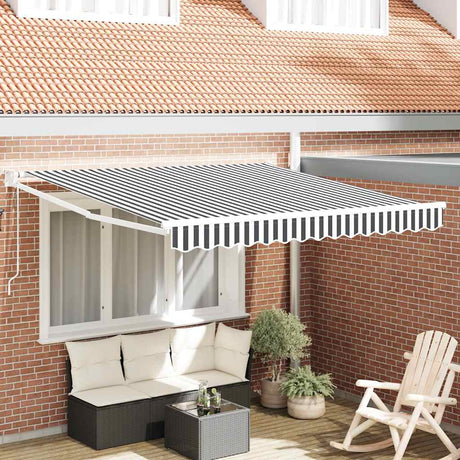 Vidaxl luifel uittrekbaar 3x2,5 m stof en aluminium antraciet en wit
