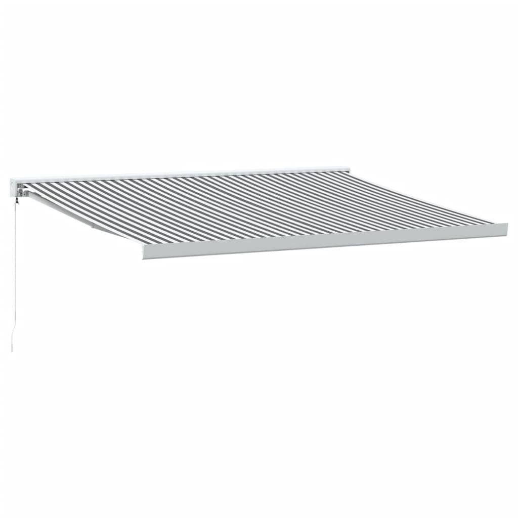 VidaXL Ausziehbare Markise 4x3 m Stoff und Aluminium Anthrazit und Weiß