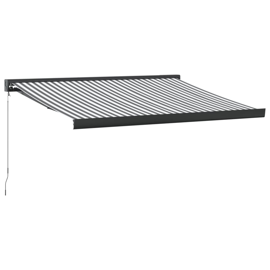 VidaXL Ausziehbare Markise 3x2,5 m Stoff und Aluminium Anthrazit und Weiß