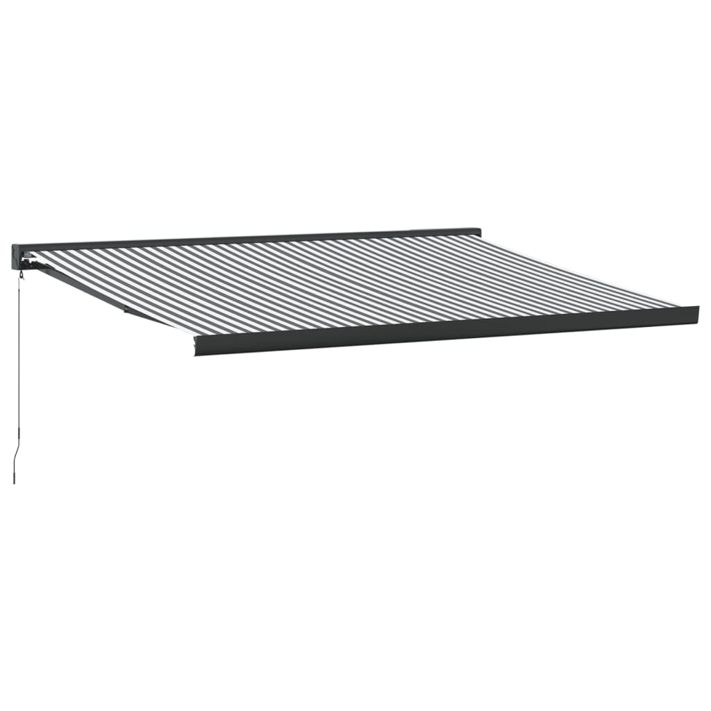 VidaXL Ausziehbare Markise 4x3 m Stoff und Aluminium Anthrazit und Weiß