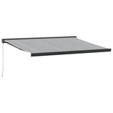 VidaXL Ausziehbare Markise 4x3 m Stoff und Aluminium Anthrazit und Weiß
