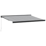 VidaXL Ausziehbare Markise 4,5x3 m Stoff und Aluminium Anthrazit und Weiß
