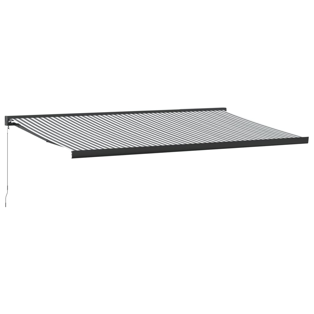 VidaXL Ausziehbare Markise 5x3 m Stoff und Aluminium Anthrazit und Weiß