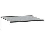 VidaXL Ausziehbare Markise 5x3 m Stoff und Aluminium Anthrazit und Weiß