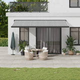 VidaXL Ausziehbare Markise 5x3 m Stoff und Aluminium Anthrazit und Weiß