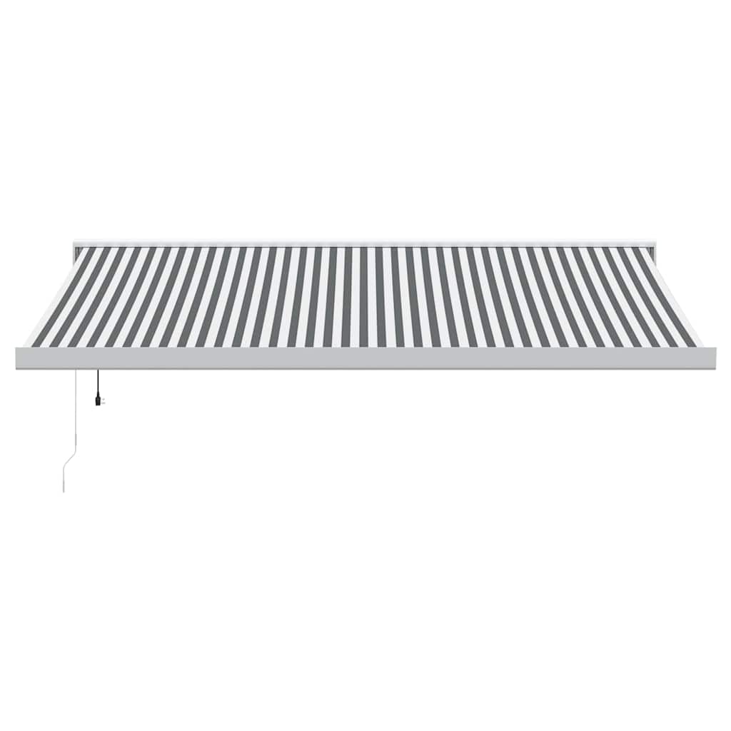 VidaXL Ausziehbare Markise 4x3 m Stoff und Aluminium Anthrazit und Weiß