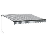 VidaXL Markise manuell ausziehbar und LED 300x250 cm Anthrazit und Weiß