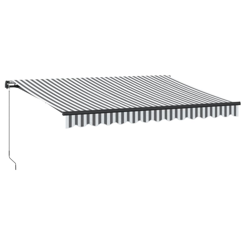 VidaXL Markise manuell ausziehbar und LED 350x250 cm Anthrazit und Weiß