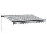 VidaXL Markise manuell ausziehbar und LED 350x250 cm Anthrazit und Weiß