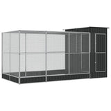 VidaXL Voliere mit Erweiterung 416x203x216 cm Stahl Silber