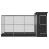 VidaXL Voliere mit Erweiterung 416x203x216 cm Stahl Silber