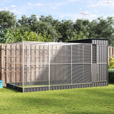 VidaXL Voliere mit Erweiterung 416x203x216 cm Stahl Silber
