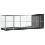 VidaXL Voliere mit Erweiterung 623x203x216 cm Stahl Silber