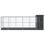 VidaXL Voliere mit Erweiterung 623x203x216 cm Stahl Silber