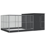 VidaXL Voliere mit Erweiterung 497x303x216 cm Stahl Silber