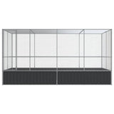 VidaXL Voliere mit Anbau 418x207x212 m Stahl Silber